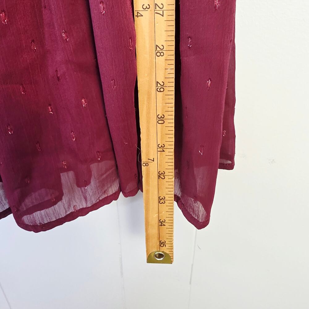 Altar'd State Maxi Skirt XS Burgundy Tiered Boho Cottagecore Westerm Cowgirl - Picture 11 of 11